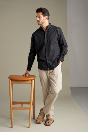 Camisa de lino - Negro