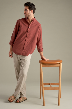 Camisa de lino - terracota