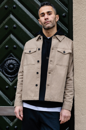 Overshirt de sarga - arena oscura