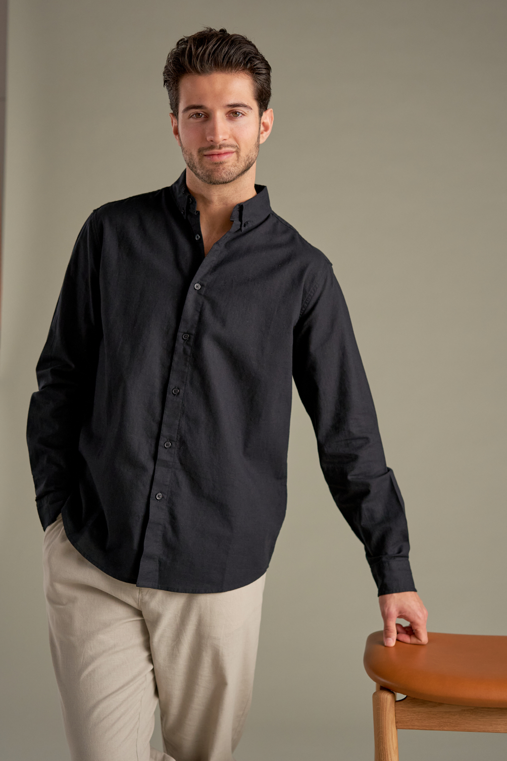Camisa de lino - Negro