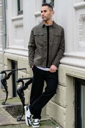 Overshirt de sarga - Oliva oscura