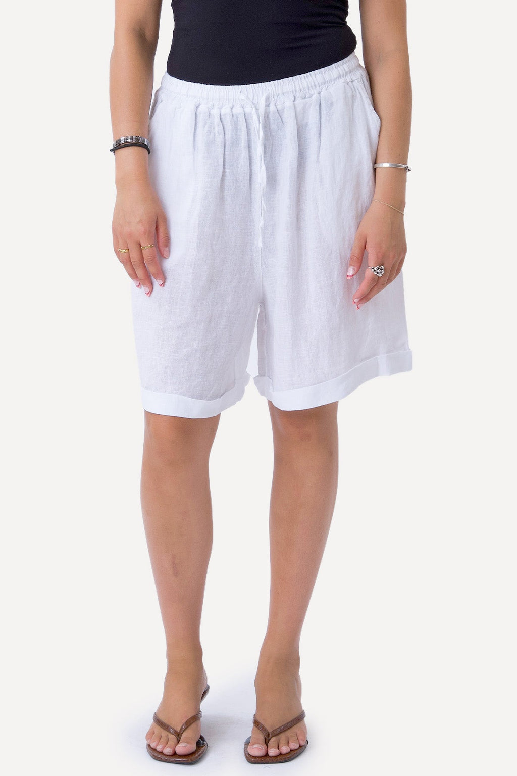 Linen Shorts - White