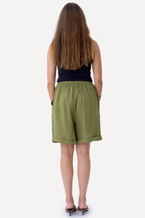Linen Shorts - Olive