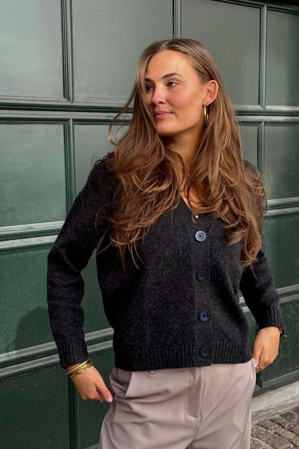 Cárdigan de punto - Melange gris oscuro