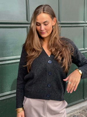 Cárdigan de punto - Melange gris oscuro