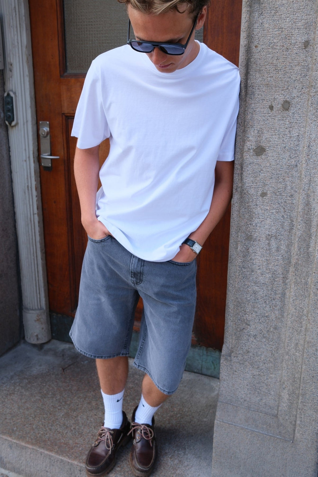 Dril Shorts Suelto - gris