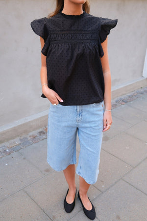 Denim largo kath Shorts - mezclilla azul claro