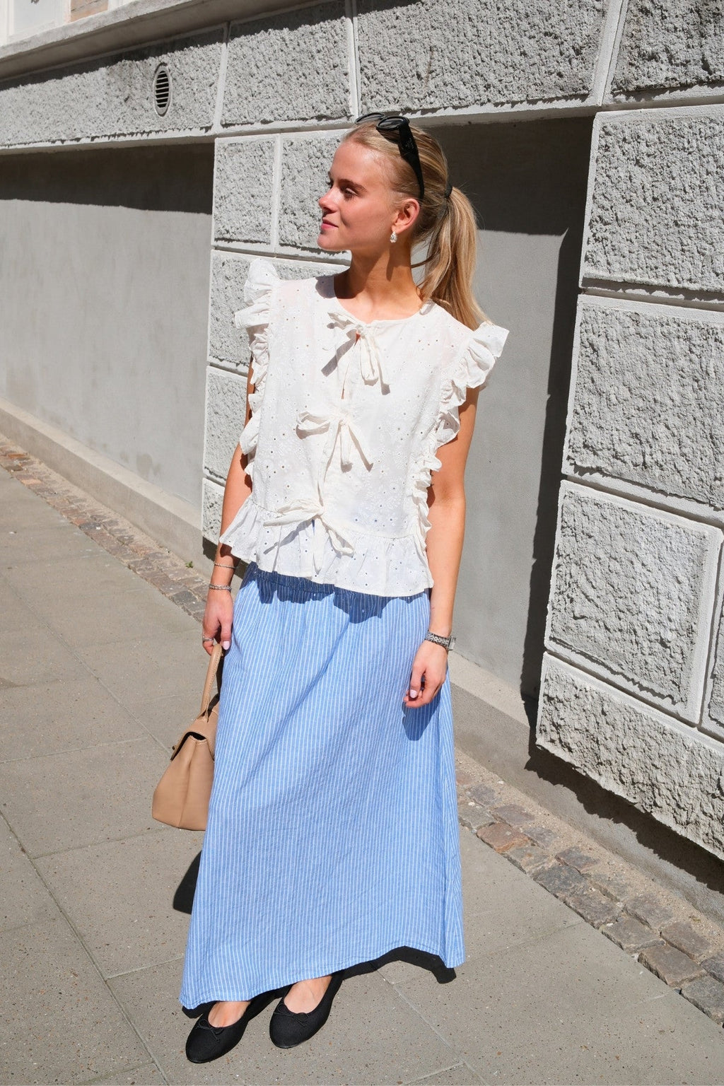 Falda del anillo de Smock Linn - Marina White