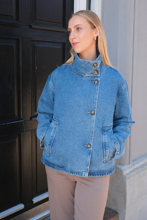 Chaqueta de mezclilla tilla gro l/s - mezclilla azul mediana