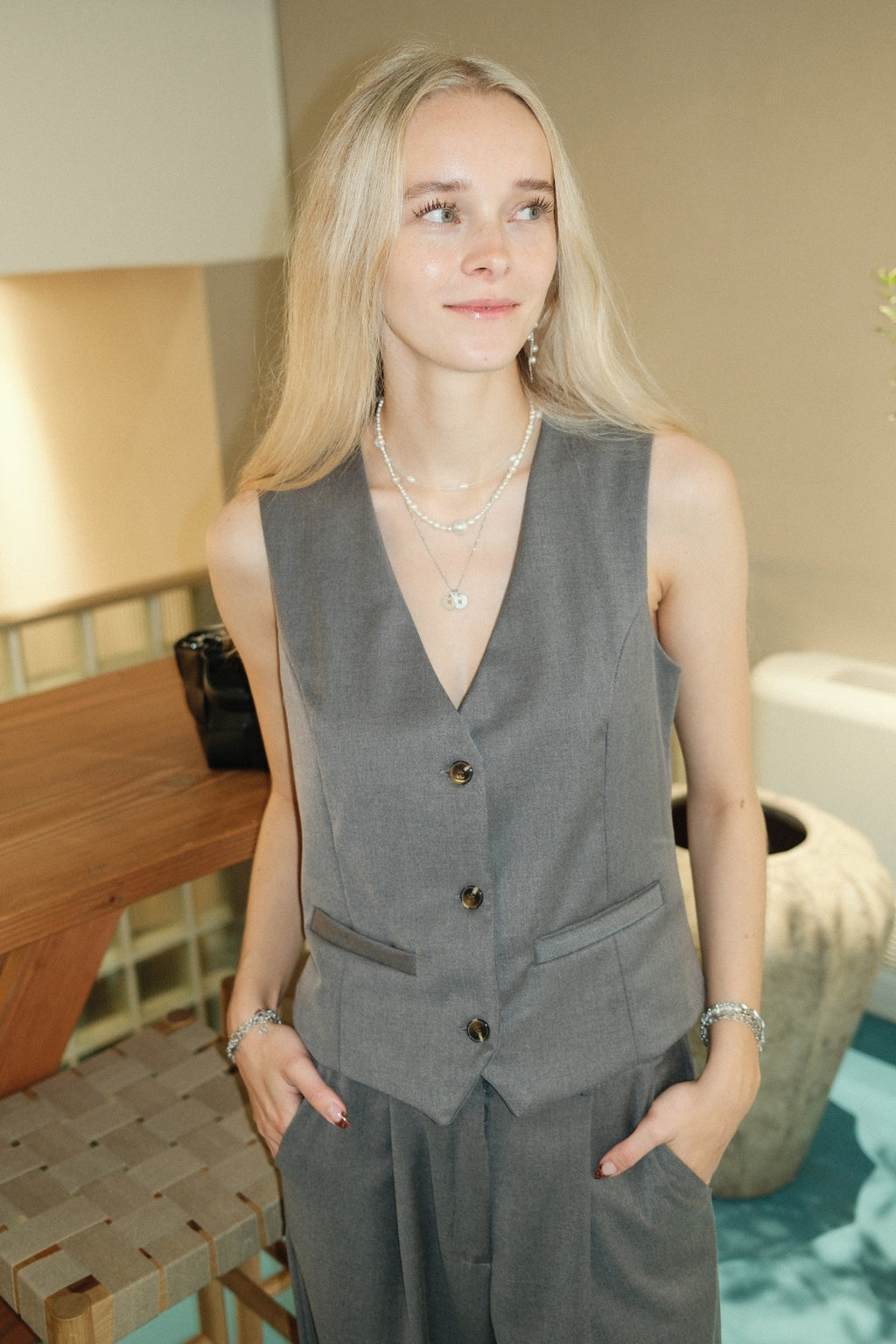 Chaleco nadia y pants (Grey Dark) - Paquete Deal