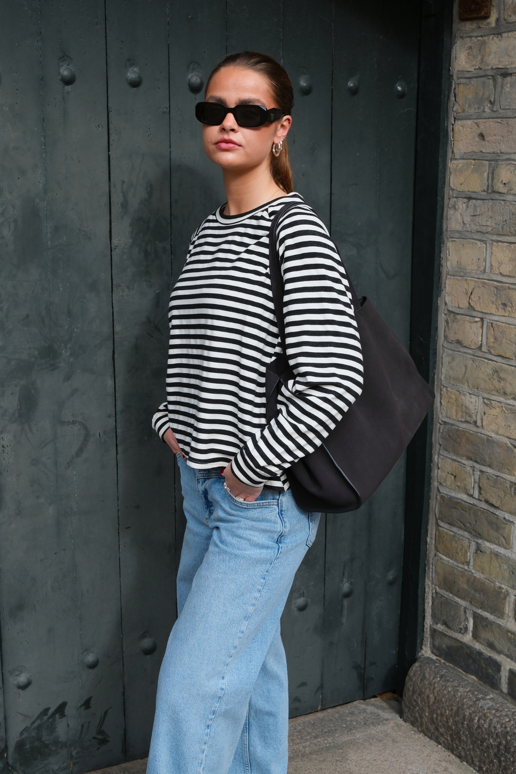 Stripped Long Sleeve Regular Fit - Black