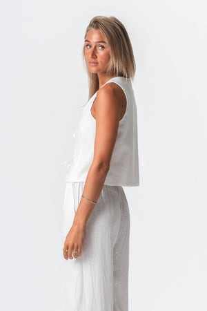 Chaleco de lino - Off White