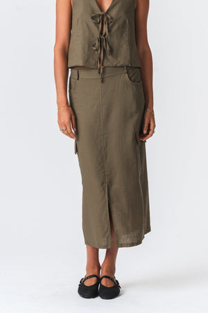 Falda de lino - verde