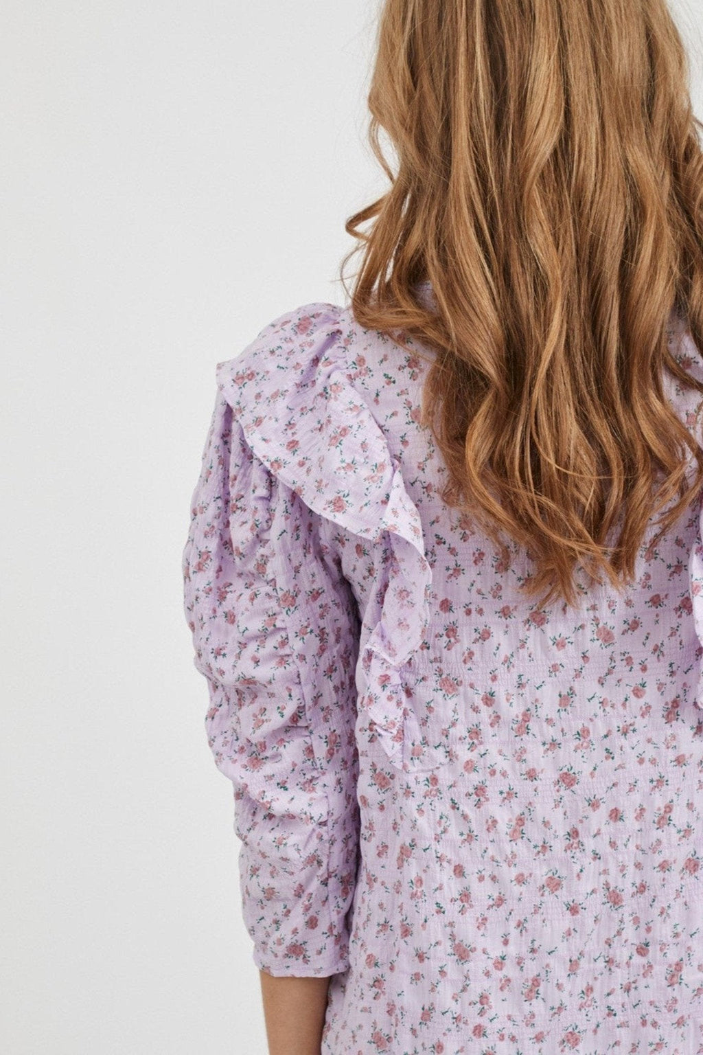 Vestido de manga larga solitaria - rosa