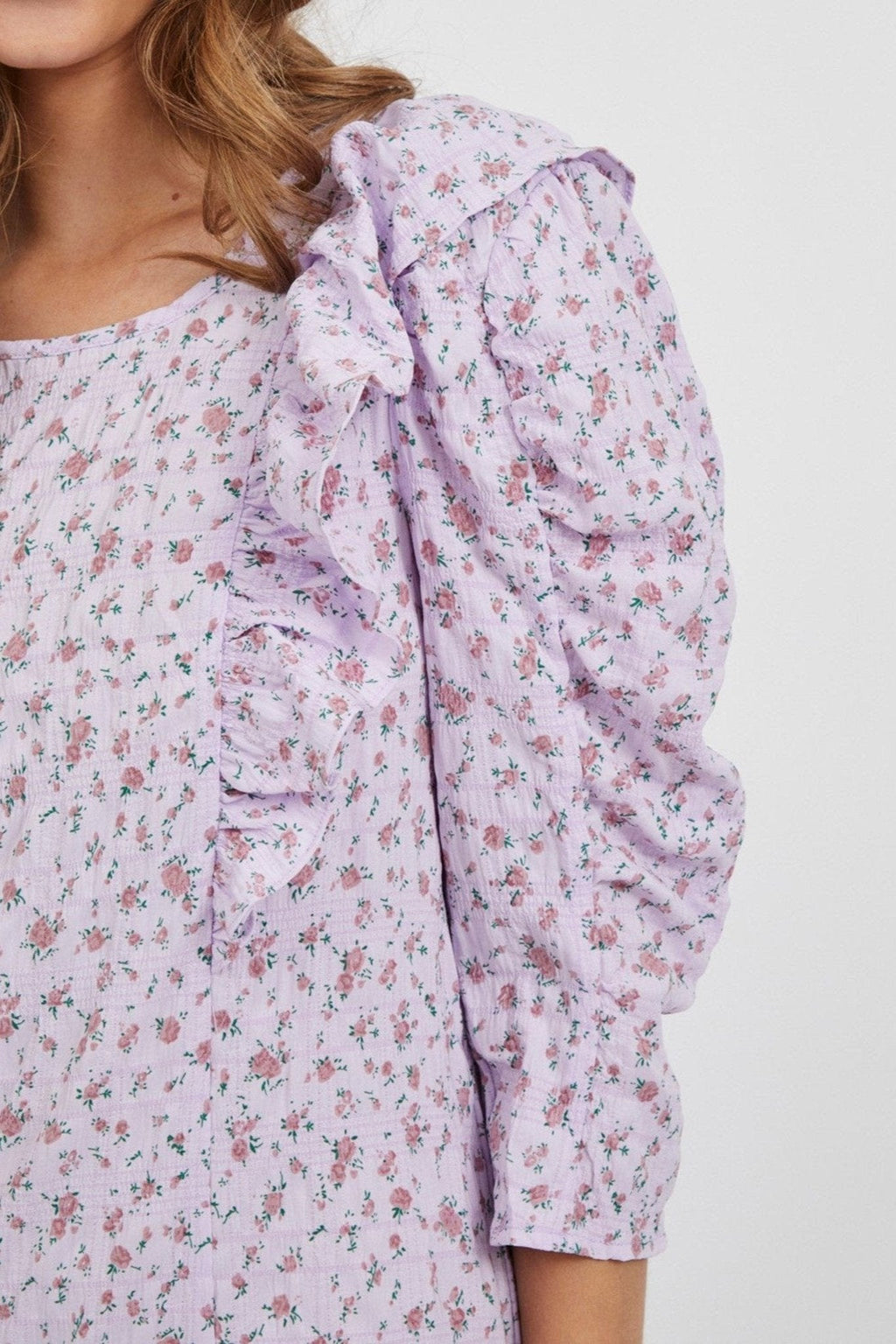 Vestido de manga larga solitaria - rosa