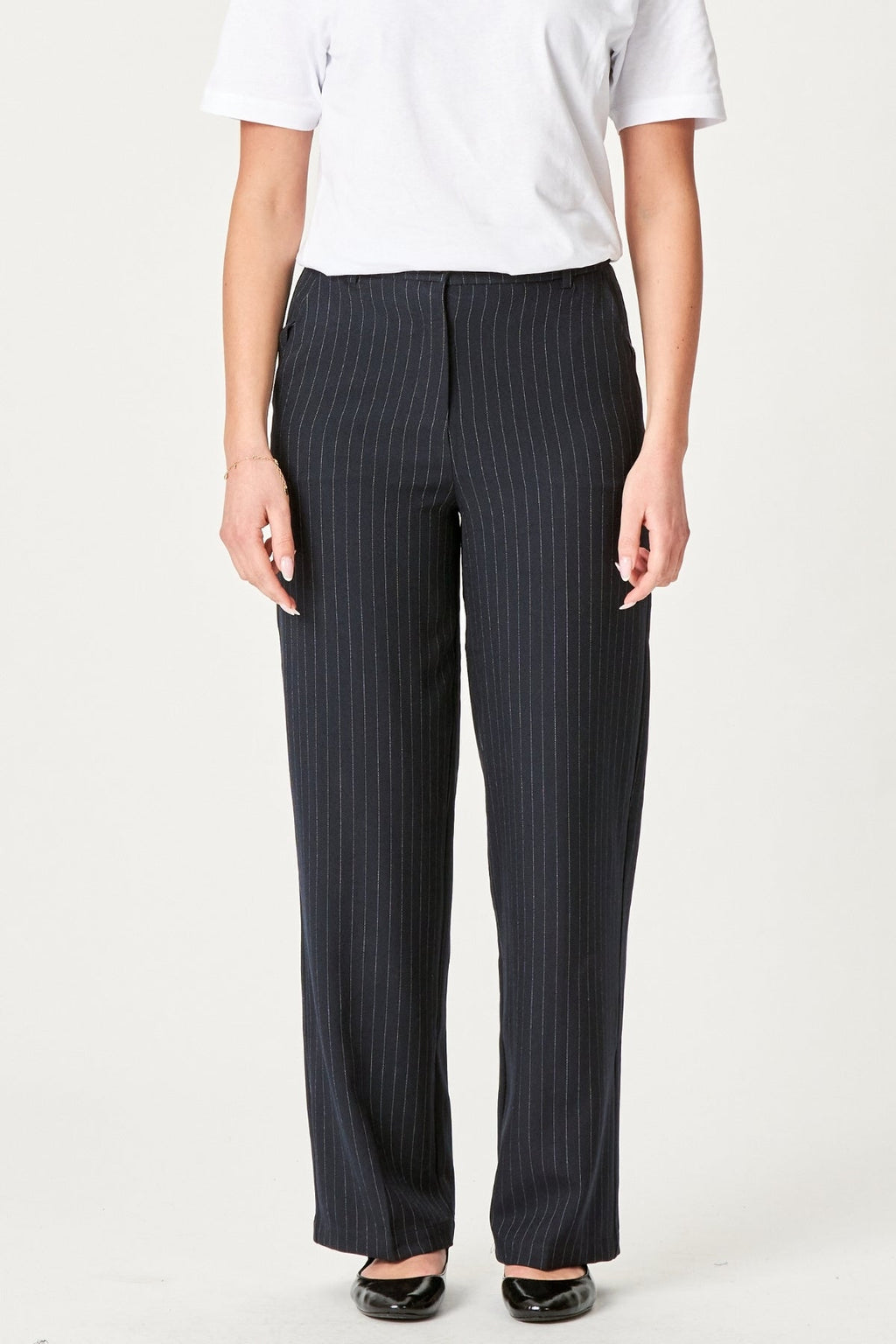 Pantalones clásicos de traje - Pinstripe azul marino