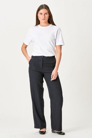 Pantalones clásicos de traje - Pinstripe azul marino