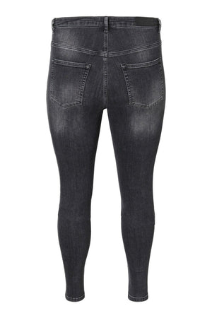 Lora Jeans de cintura alta (curva)-mezclilla gris negro