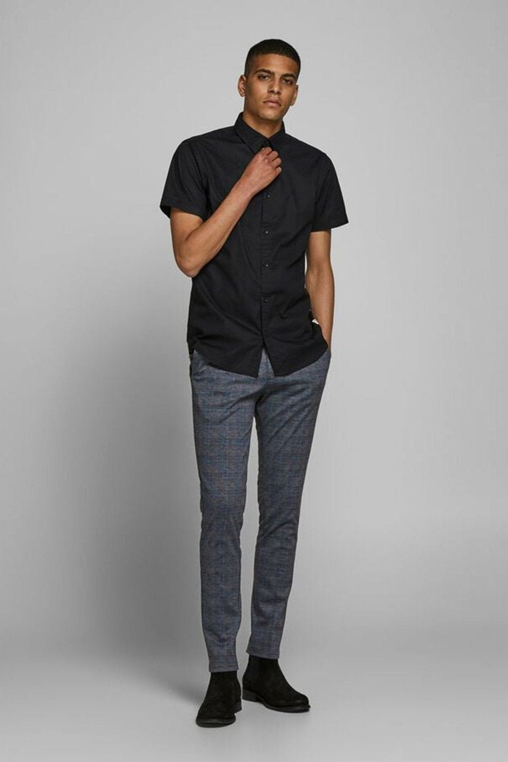 Marco Phil Pants - Dark Grey a cuadros