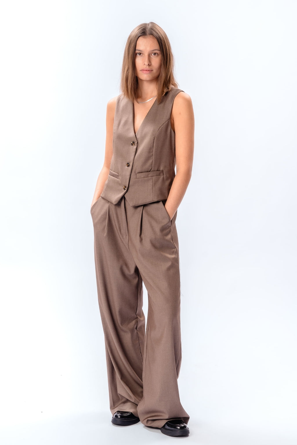 Chaleco nadia y pants (Taupe) - Paquete de paquete