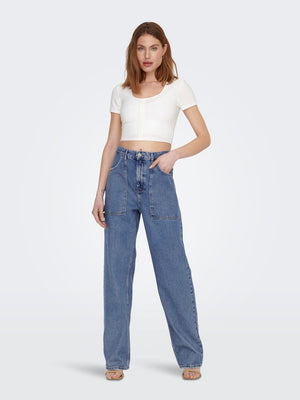Kirsi Wide Jeans - Medium Blue Denim