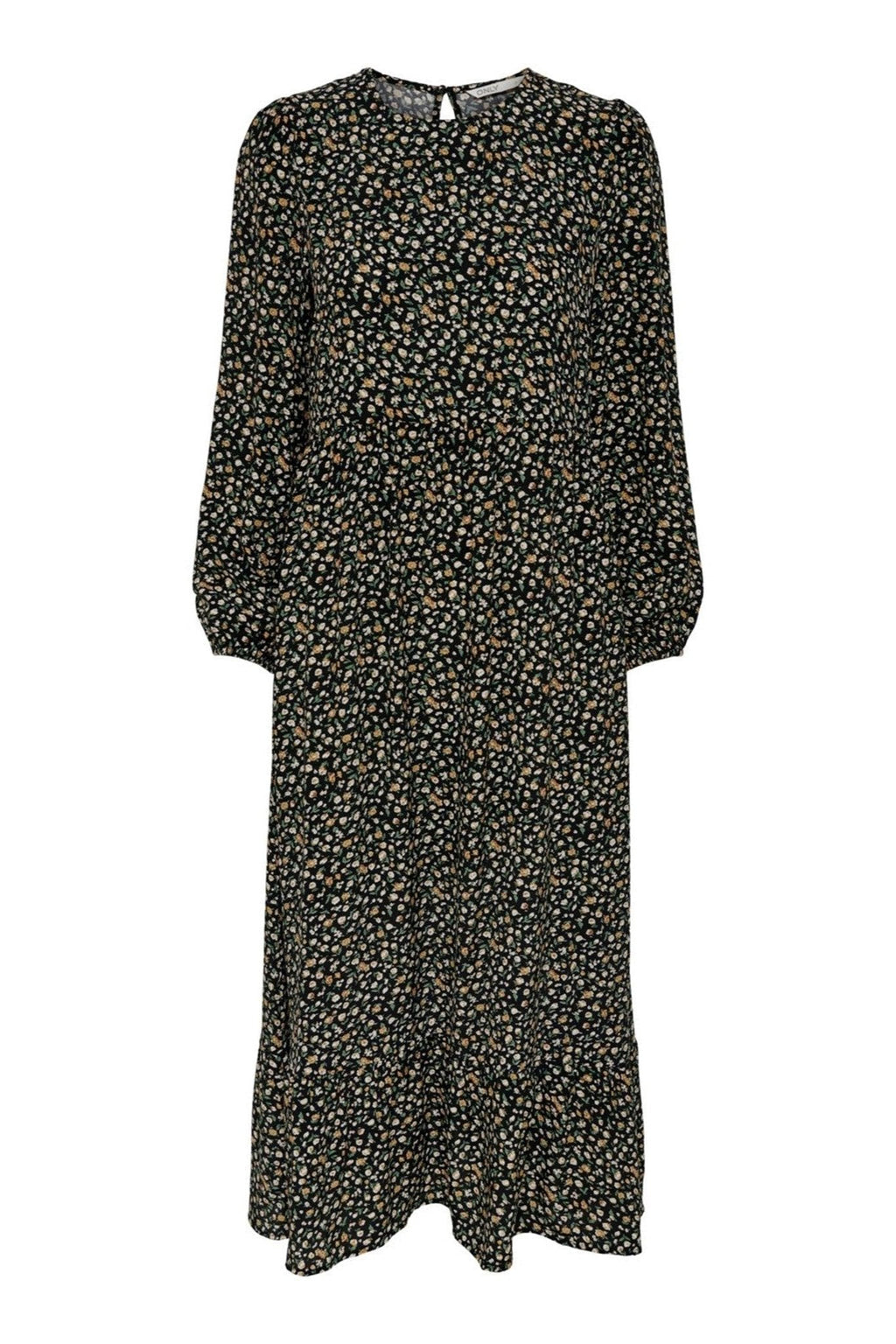 Vestido amalie midi - negro / naranja