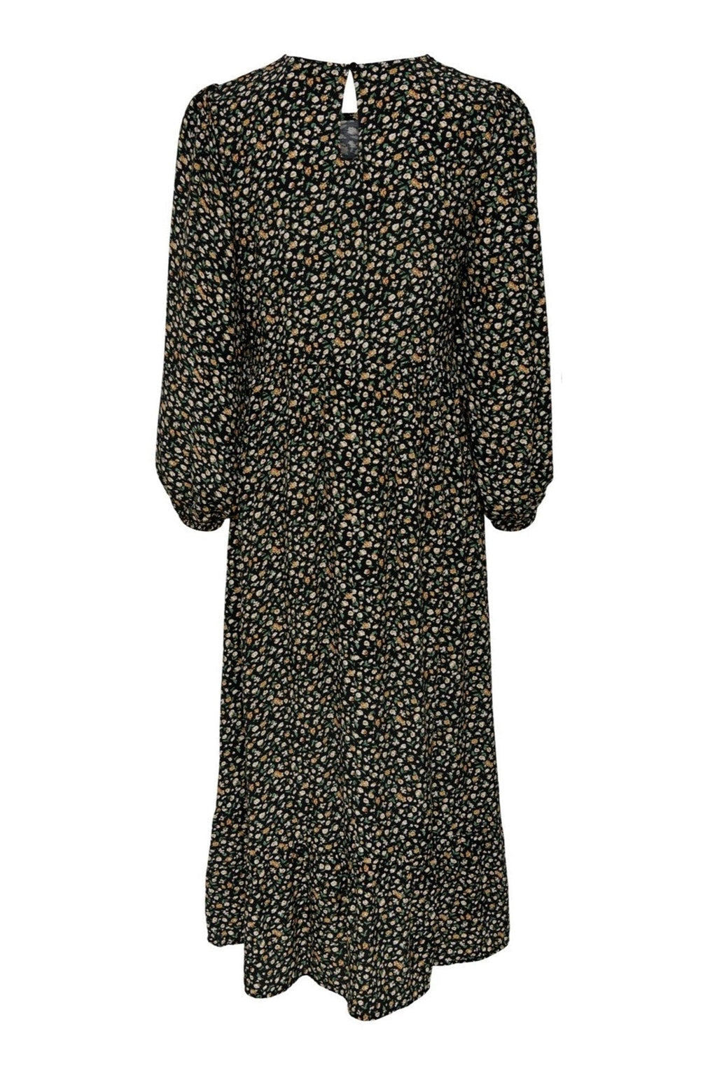 Vestido amalie midi - negro / naranja