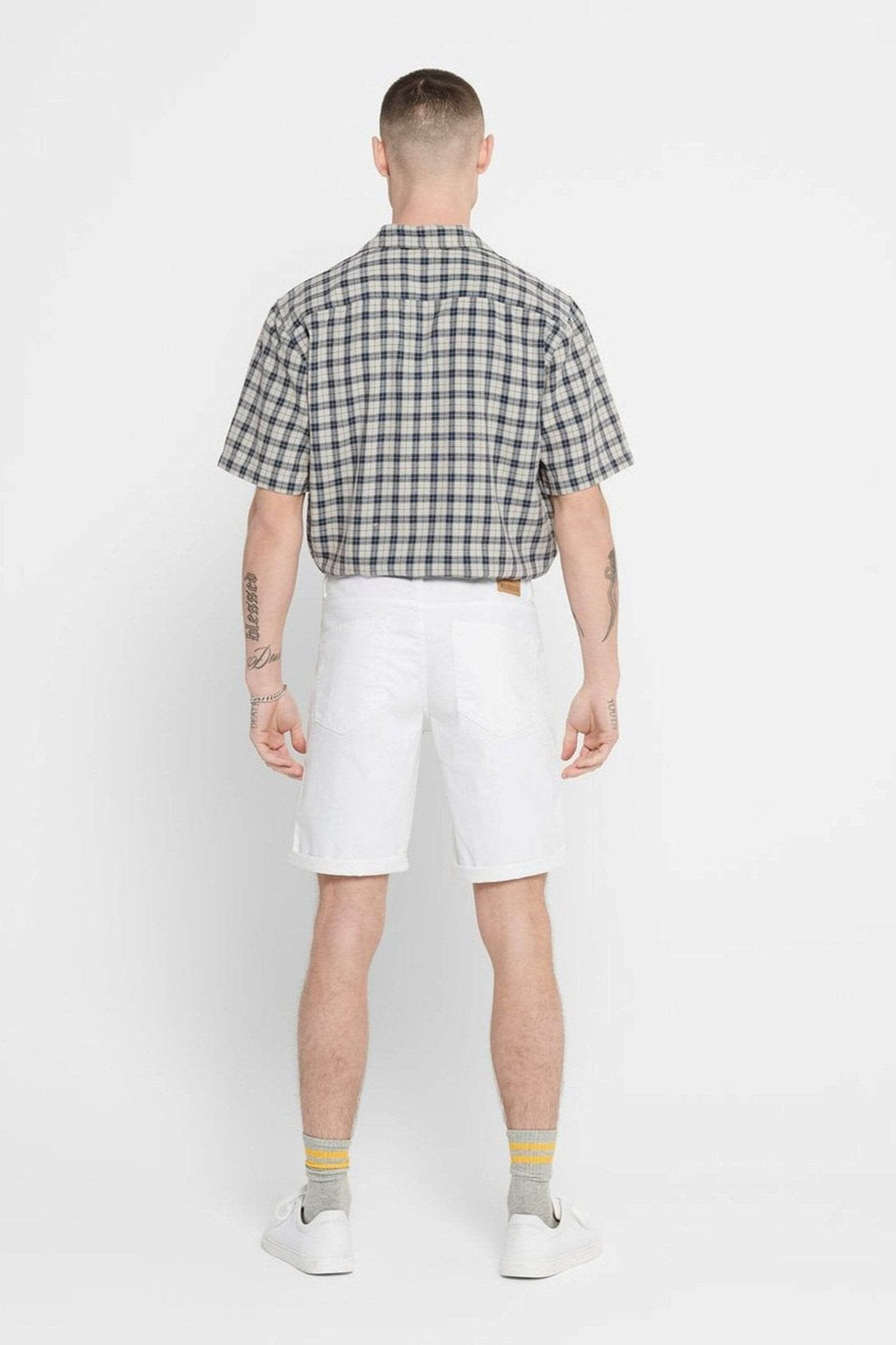 Pantalones cortos de estiramiento de capas - blanco