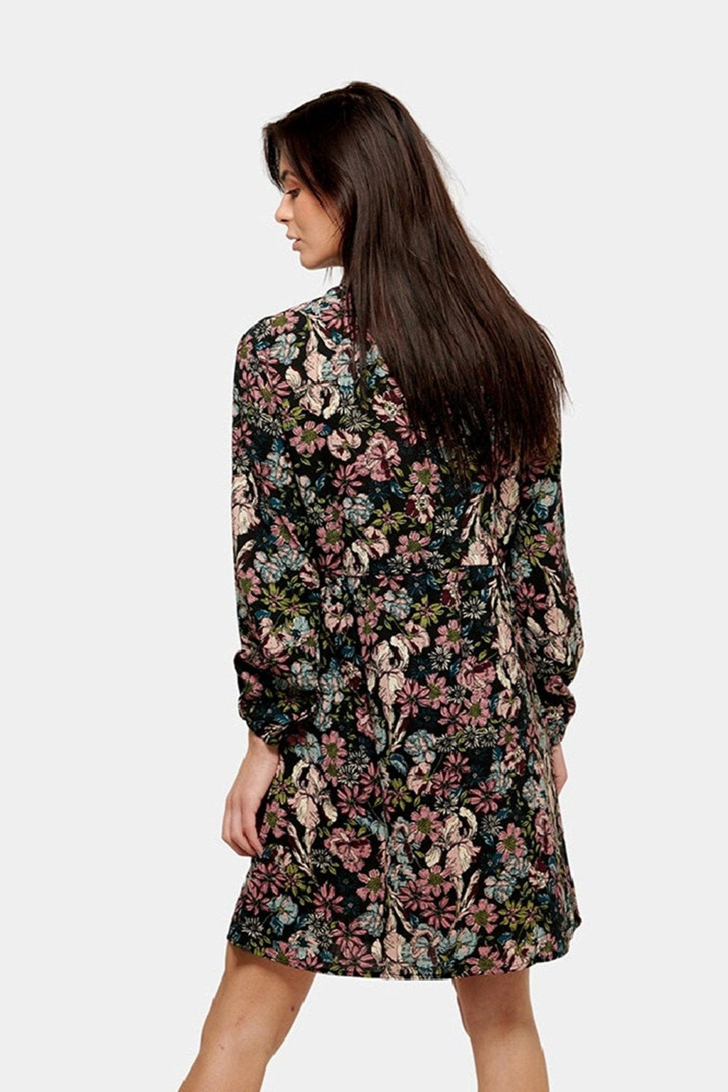 Vestido de camisa impresa - Negro