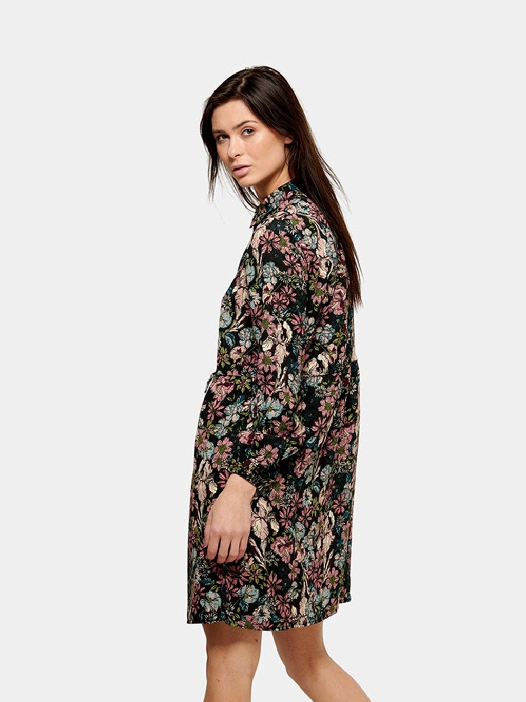 Vestido de camisa impresa - Negro