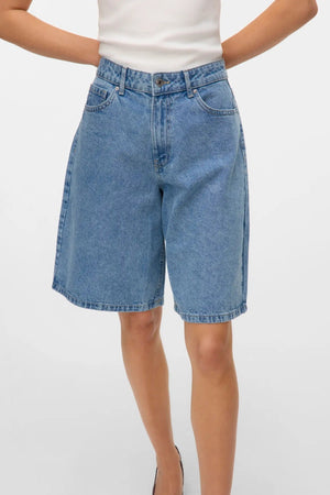 Denim largo kath Shorts - mezclilla azul claro
