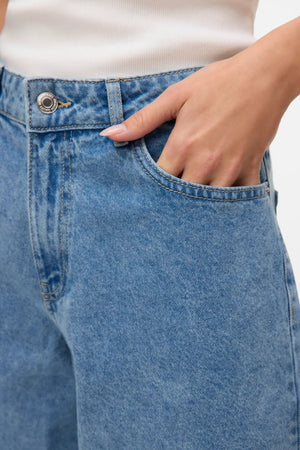 Denim largo kath Shorts - mezclilla azul claro