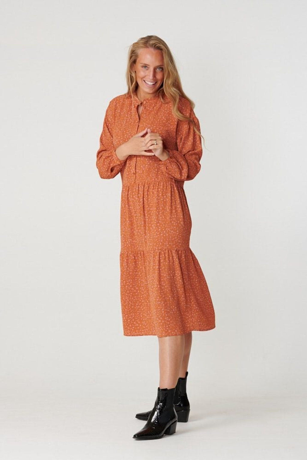 Vestido de manga larga Sara - Rosa