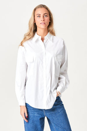 Clara Oversized Camisa - blanco