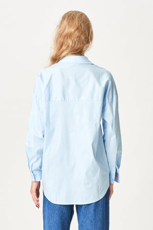 Clara Oversized Camisa - Azul claro