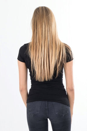 Camiseta básica Slim Vneck - Negro