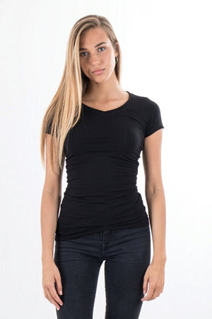 Camiseta básica Slim Vneck - Negro