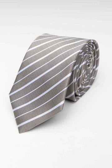 Tie - Beige Striped