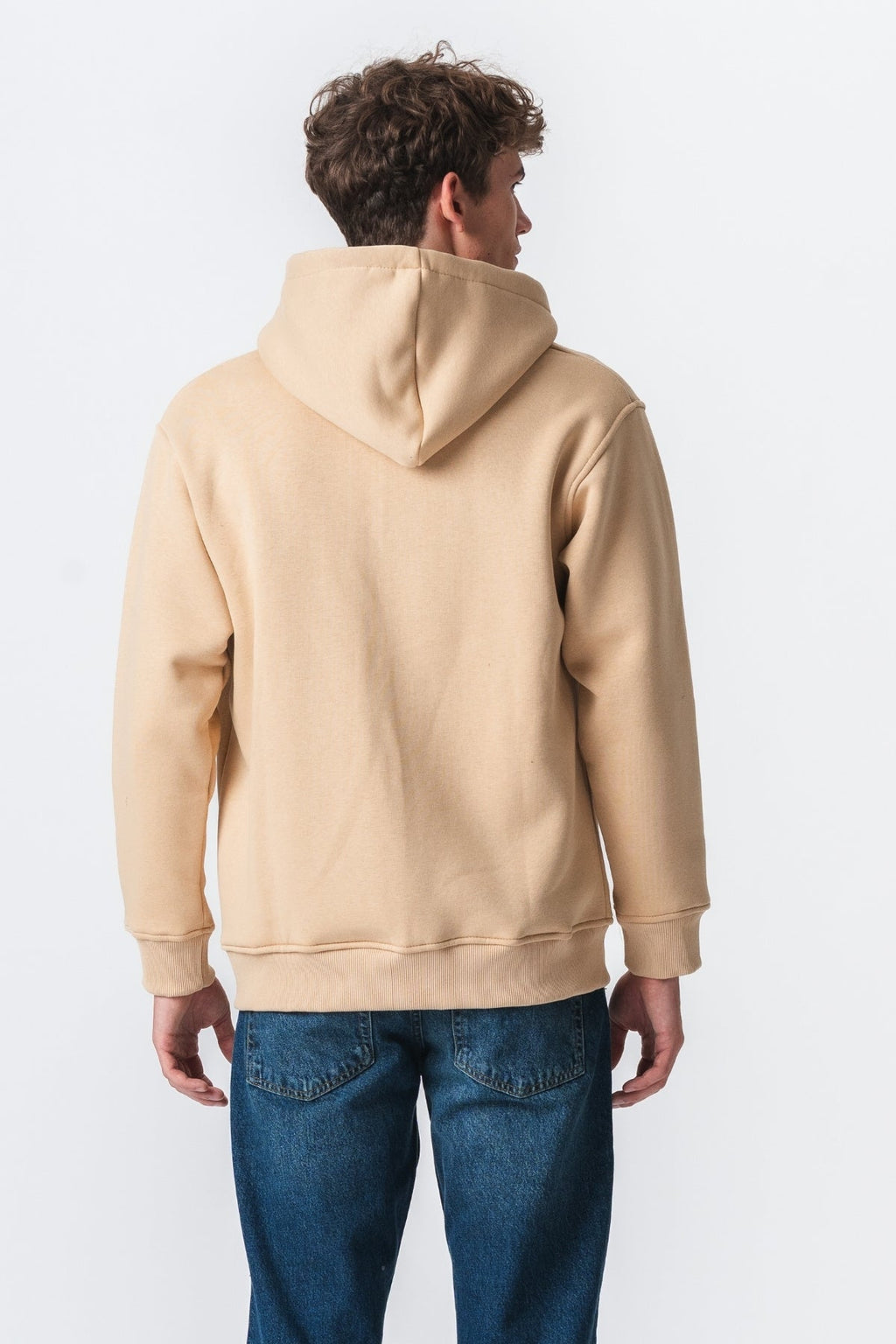 Sudadera con sudadera con cremallera relajada - beige