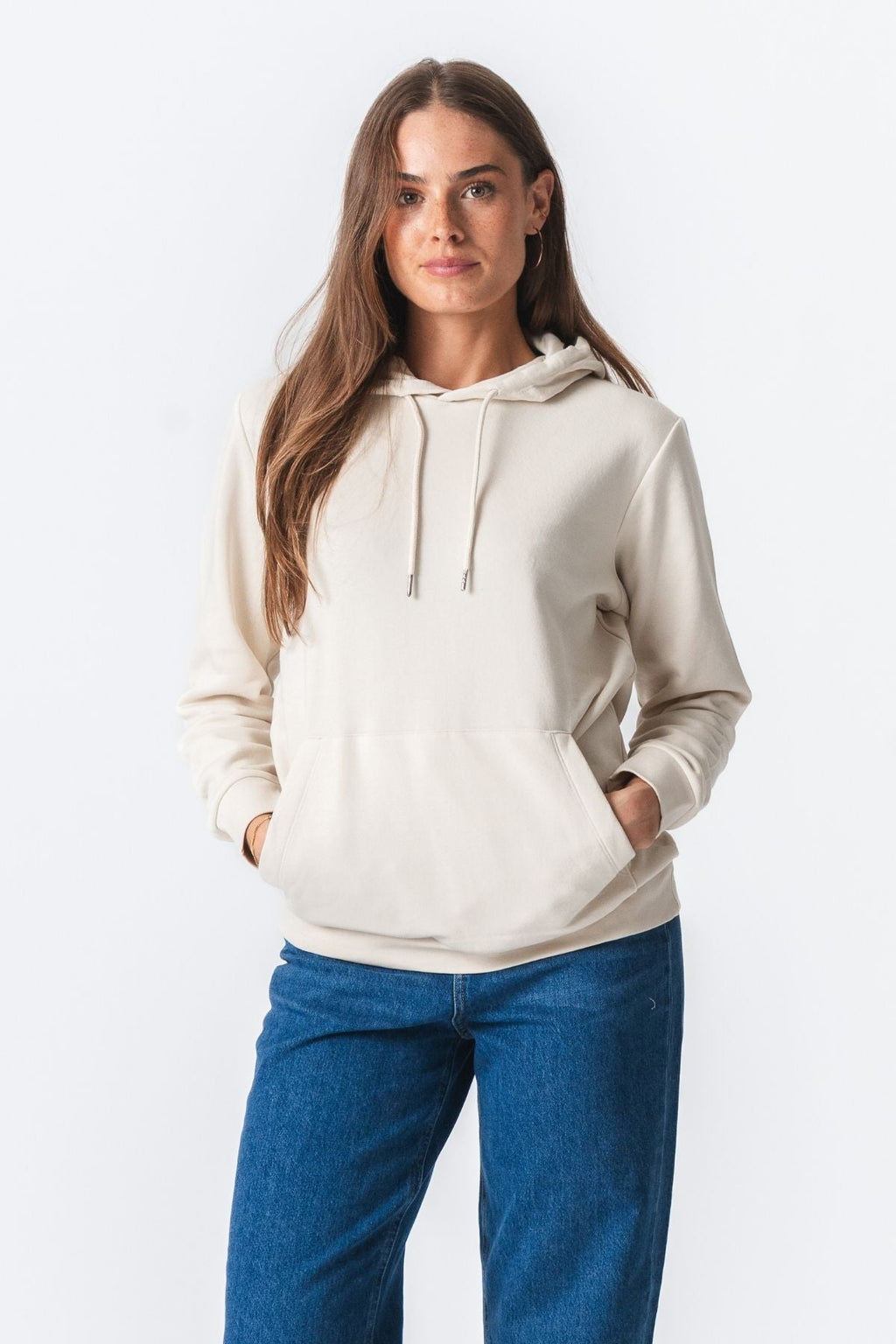 Sudor de sudadera con capucha básica - beige ligero