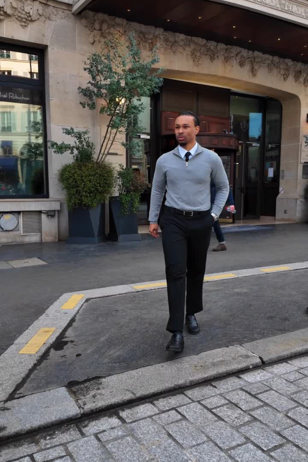 Jersey Media Cremallera - Gris Melange