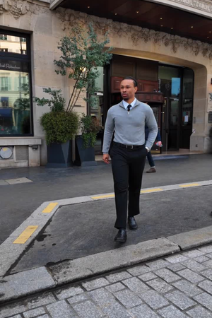 Jersey Media Cremallera - Gris Melange