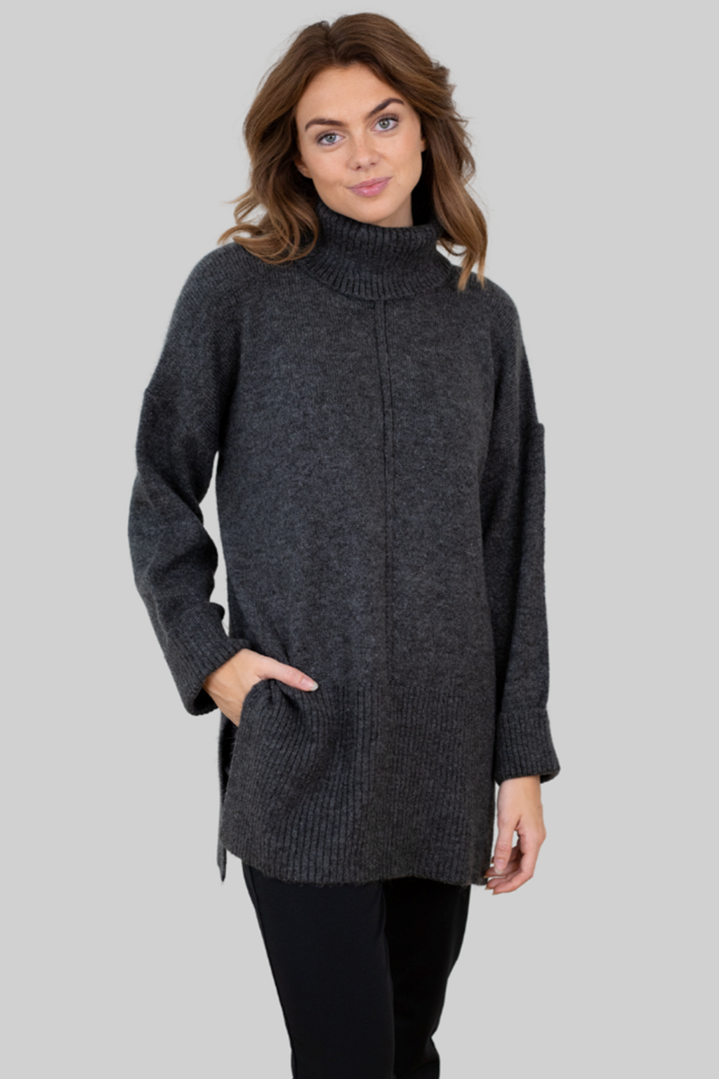 Tatiana Roll Roll Neck Ladera - Gris Oscuro