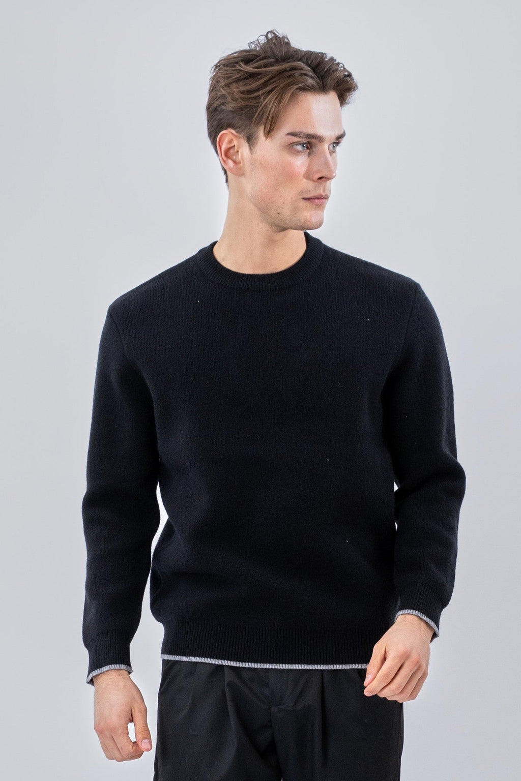 Jersey con cuello redondo - Negro