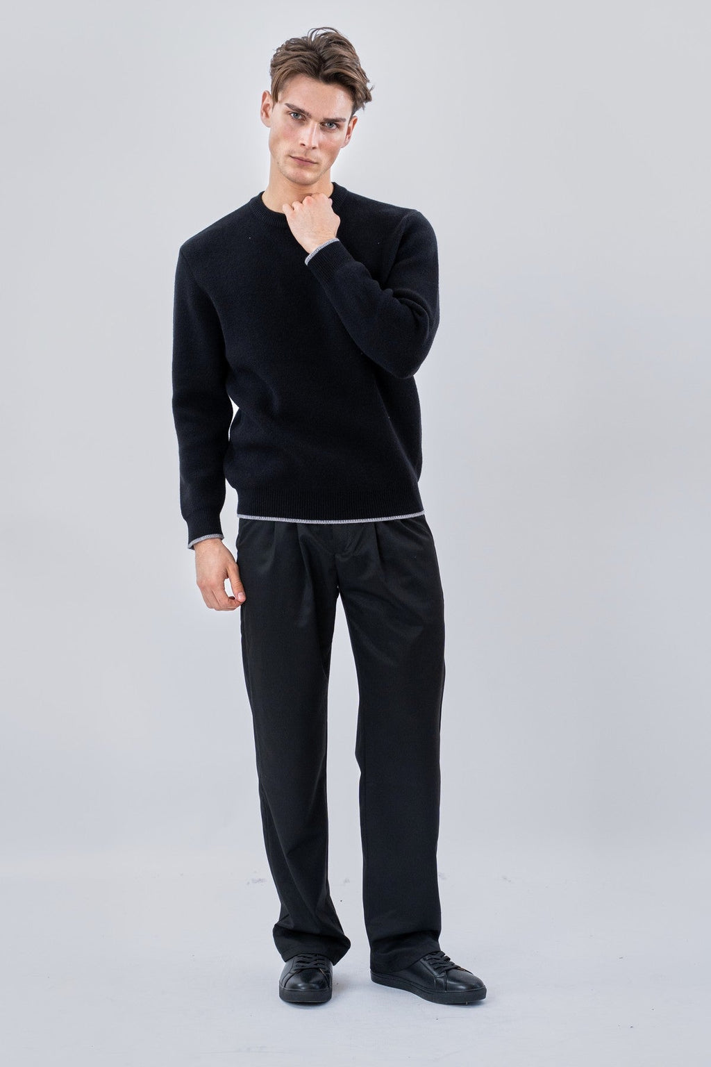 Jersey con cuello redondo - Negro