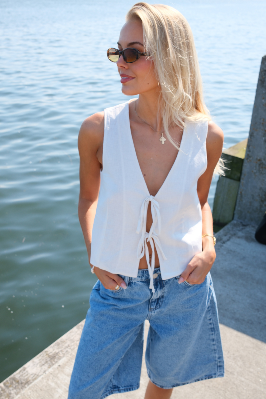 Sky Denim Jorts - Media Blue Denim