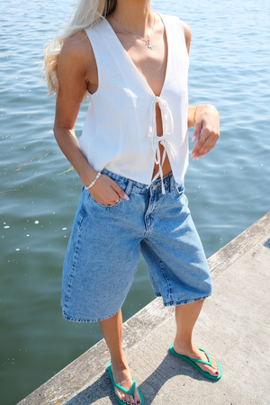 Sky Denim Jorts - Media Blue Denim