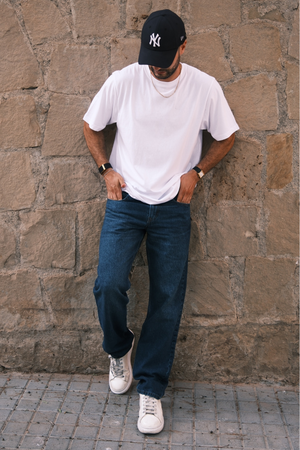 Jeans de ajuste relajado - mezclilla azul oscuro