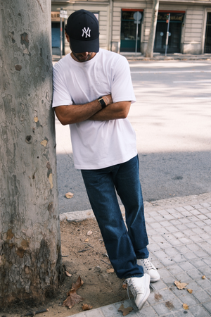 Jeans de ajuste relajado - mezclilla azul oscuro