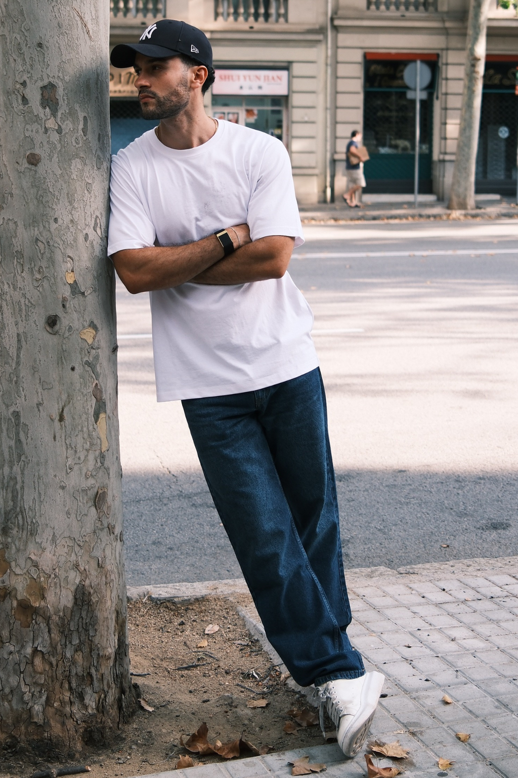 Jeans de ajuste relajado - mezclilla azul oscuro